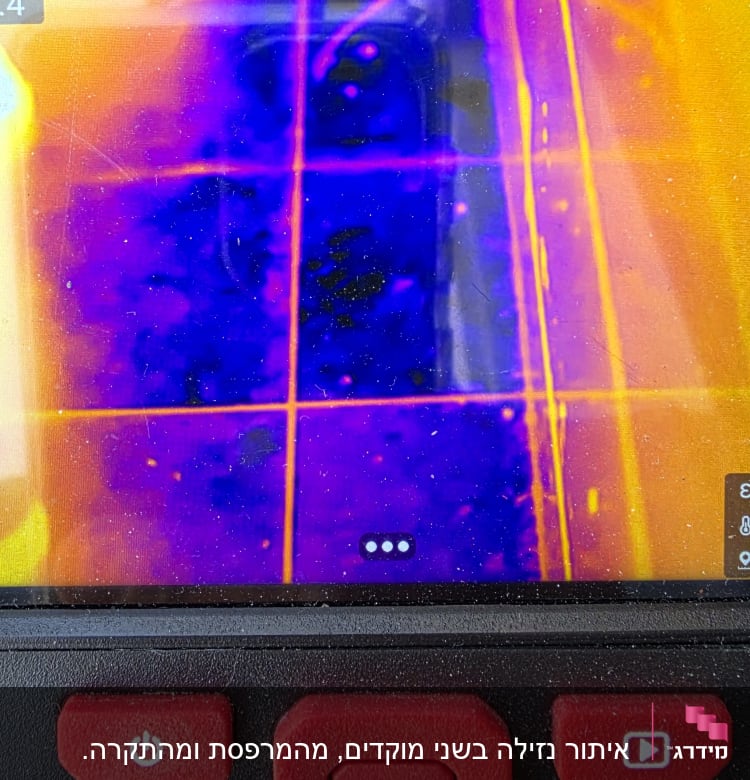 תצוגת מצלמה תרמית עם צבעים שונים